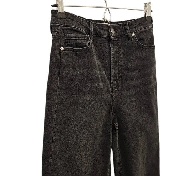 Bohme Wide Leg Raw Hem Black Jeans 29 - Picture 3 of 9